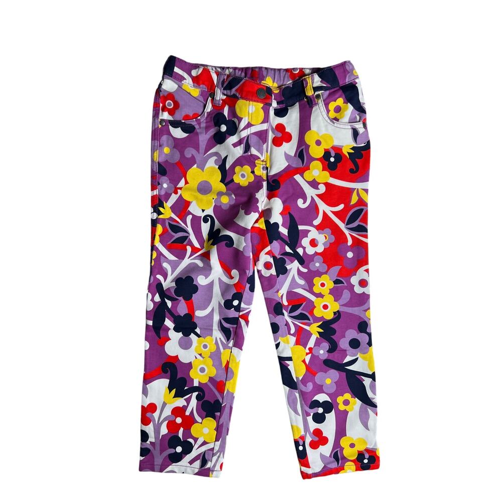 Hanna Andersson Girls Floral Print Pants Multi Color Size 140 - Picture 3 of 6